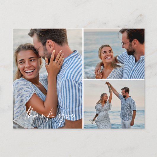 Carte Postale Boho Beach Photo Mariage Merci Postcard (Devant)