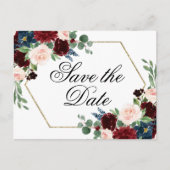 Carte Postale Boho Bloom | Burgundy Red and Navy Enregistrer la  (Devant)