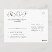 Carte Postale Boho Bloom | Rouge bordeaux et bleu marine RSVP (Dos)