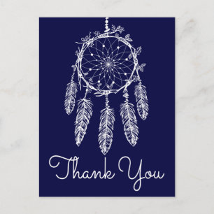 Carte Postale Boho Blue Merci Dream Catcher Native American