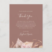 Carte Postale Boho Botanique Dusty Rose Merci (Devant)