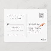 Carte Postale Boho Bourgogne Fleurs de Terracotta Mariage RSVP (Dos)