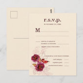 Carte Postale Boho Bourgogne Rose RSVP (Devant / Derrière)