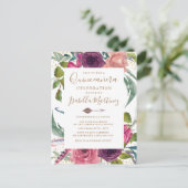 Carte Postale Boho Burgundy Blush rose Floral Quinceañera (Debout devant)