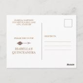 Carte Postale Boho Burgundy Blush rose Floral Quinceañera (Dos)