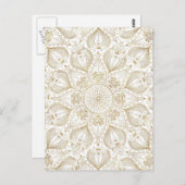 Carte Postale Boho Chic design de mandala en or (Devant / Derrière)