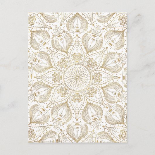 Carte Postale Boho Chic design de mandala en or (Devant)