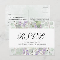 Boho Chic Eucalyptus et Lavande Réponse au Mariage
