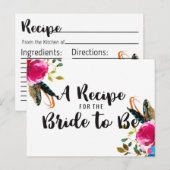 Carte Postale Boho Chic Floral Bouquet Fête des mariées Recette (Devant / Derrière)