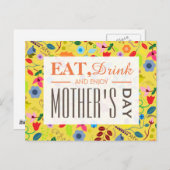 Carte Postale Boho Chic Floral Fête des Mères (Devant / Derrière)