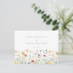 Carte Postale Boho Chic Floral Mariage RSVP