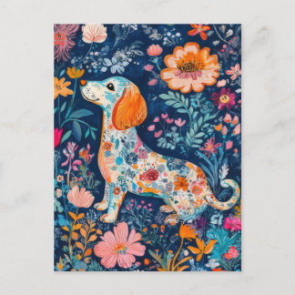 Carte Postale Boho Dackel