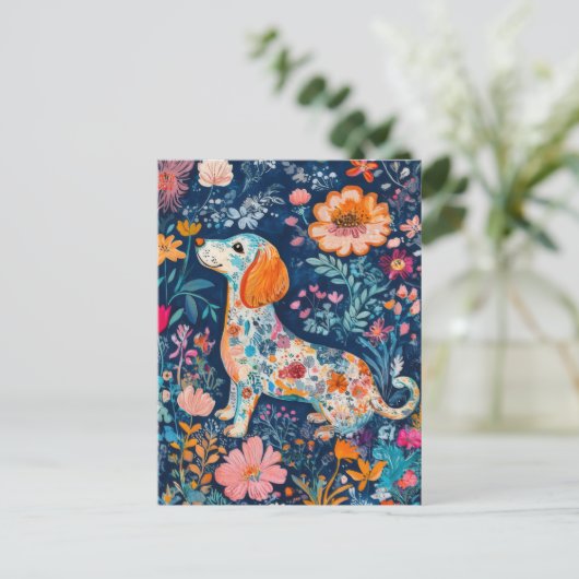 Carte Postale Boho Dackel (Debout devant)