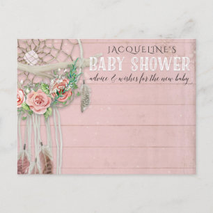Carte Postale BOHO Dream Catcher Floral Conseille Baby shower fi