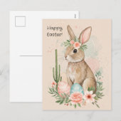 Carte Postale Boho Easter Bunny - Mandala minimali (Devant / Derrière)