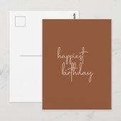 Carte Postale Boho Eté Marron Terracotte Anniversaire Tendance H (Devant / Derrière)