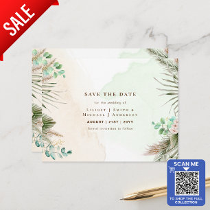 Carte Postale BOHO Eucalyptus Pampas Mariage vert herbe