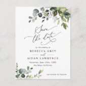 Carte Postale Boho Eucalyptus Verdure Mariage Enregistrer la dat (Devant)