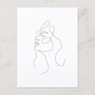 Carte postale Boho féminine Line Art