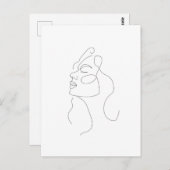 Carte postale Boho féminine Line Art (Devant / Derrière)