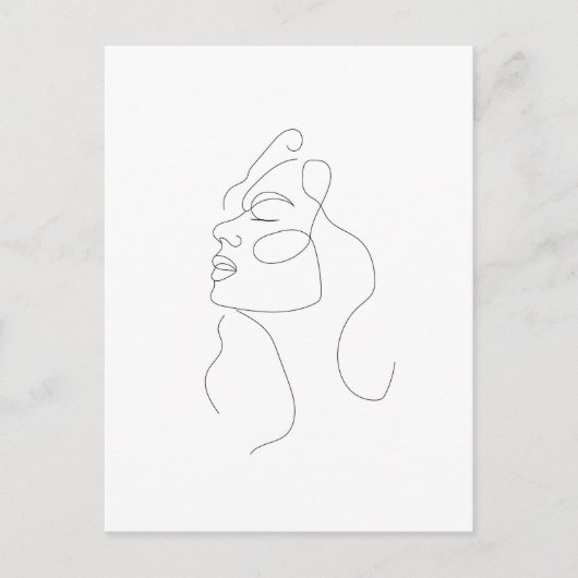 Carte postale Boho féminine Line Art (Devant)