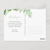 Carte Postale Boho Feuilles Graduation Photo Merci Postcard (Dos)