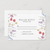 Carte postale Boho Fleur sauvage Wedding RSVP (Devant / Derrière)
