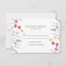 Carte postale Boho Fleur sauvage Wedding RSVP