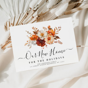Carte Postale Boho fleurs d'automne Nouvelle adresse