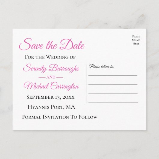 Carte Postale Boho Fleurs de mariage sauvage Fleurs Save The Dat (Dos)