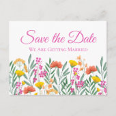 Carte Postale Boho Fleurs de mariage sauvage Fleurs Save The Dat (Devant)
