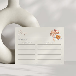 Carte Postale Boho Floral Coffee Cup Fête des mariées Recette Ca