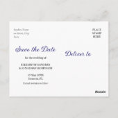 Carte Postale Boho Floral in Midnight Blue – Rustic Wedding (Dos)