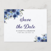Carte Postale Boho Floral in Midnight Blue – Rustic Wedding (Devant)