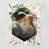 Carte Postale Boho Floral Mariage Photo QR code Enregistrer les (Devant)