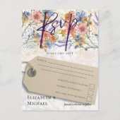 Carte Postale Boho Floral RSVP (Devant)
