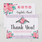 Carte Postale Boho Floral Vêtements cintre Boutique Merci (Devant / Derrière)