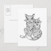Carte Postale Boho Fox Doodle (Devant / Derrière)