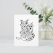 Carte Postale Boho Fox Doodle (Debout devant)