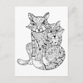 Carte Postale Boho Fox Doodle (Devant)