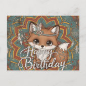 Carte Postale Boho Fox Happy Birthday Card (Devant)