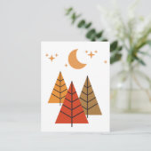 Carte Postale Boho Geometric Forest – Minimalist Pine Trees (Debout devant)