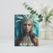 Carte Postale *~* Boho Headdress MARCH AP53 AQUAMARINE (Debout devant)