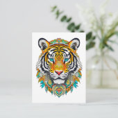 Carte Postale Boho Hippie Floral Year of the Tiger Art (Debout devant)
