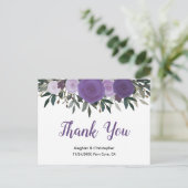 Carte Postale Boho Lavender Purple Aquarelle Merci Floral (Debout devant)