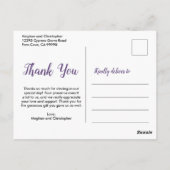 Carte Postale Boho Lavender Purple Aquarelle Merci Floral (Dos)