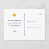 Carte Postale Boho mauve arc-en-ciel Anniversaire mignon Merci (Dos)