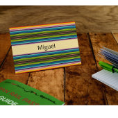 Carte Postale Boho Mexicain Serape Rayures Nom Personnalisé