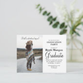Carte Postale Boho Modern Photo Graduation Party Invitation Pos (Debout devant)