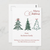 Carte Postale Boho moderne Noël Arbres Décor Vacances (Devant / Derrière)
